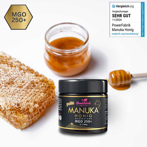 Manuka Honig für Tiere, MGO 250+, im Glas, Manuka Pets, aus Neuseeland - PowerFabrik