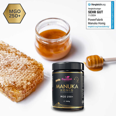 Manuka Honig für Tiere, MGO 250+, im Glas, Manuka Pets, aus Neuseeland - PowerFabrik