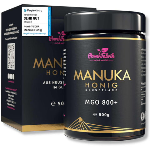 Manuka Honig MGO 800+, im Glas, Original aus Neuseeland - PowerFabrik