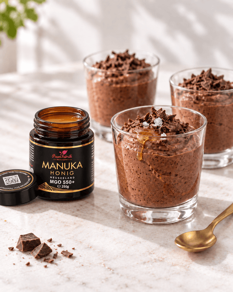 Schokoladenmousse mit Manuka Honig und Meersalz - PowerFabrik