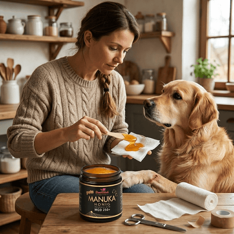 Manuka Honig für Tiere, MGO 250+, im Glas, Manuka Pets, aus Neuseeland - PowerFabrik