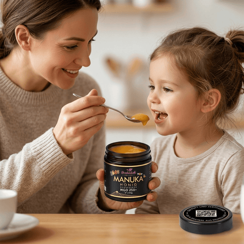 Manuka Honig Kinder, MGO 250+, im Glas, Manuka Kids, aus Neuseeland - PowerFabrik
