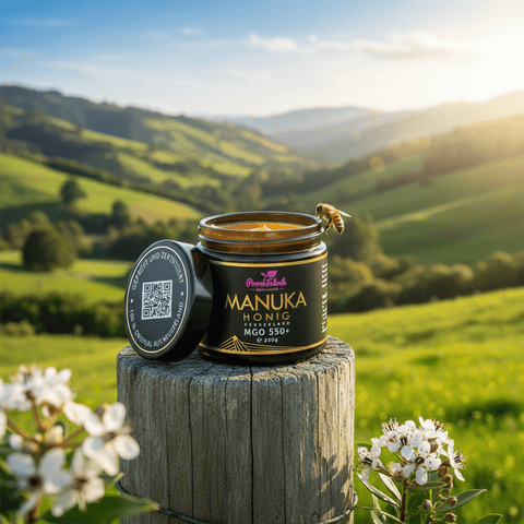 Manuka Honig MGO 550+, im Glas, Original aus Neuseeland - PowerFabrik
