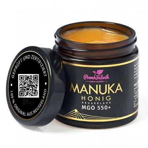 Manuka Honig MGO 550+, im Glas, Original aus Neuseeland - PowerFabrik