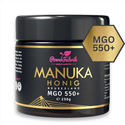 Manuka Honig , MGO 550+,250 gr. ORIGINAL aus Neuseeland -PowerFabrik